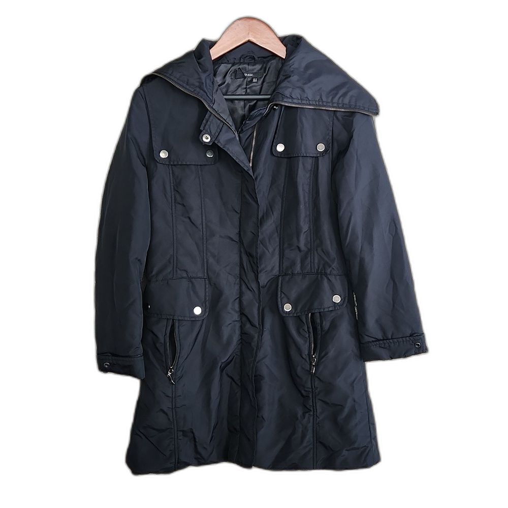 Zara Parka Jacket Black Sz Medium